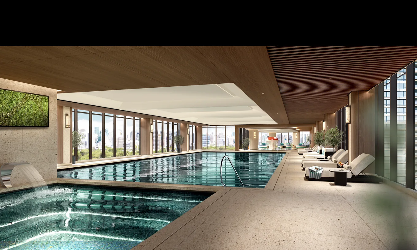 Bể bơi trong nhà tại khu tiện ích chăm sóc sức khỏe của Maison Privée